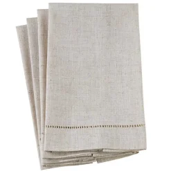 Natural Hemstitch Guest Towels, Set of 4