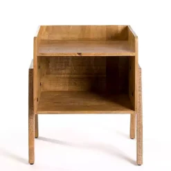 Natural Mango Wood Cubby Side Table