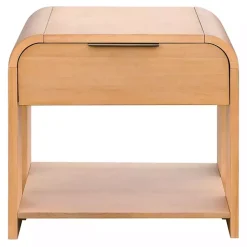 Natural Modern Curve Nightstand