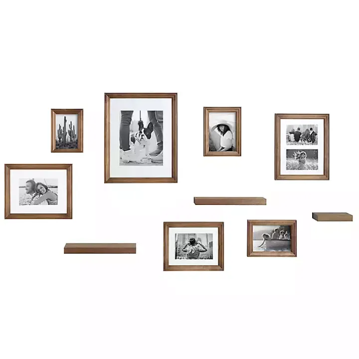 Natural 10-pc. Gallery Wall Frame and Shelf Set