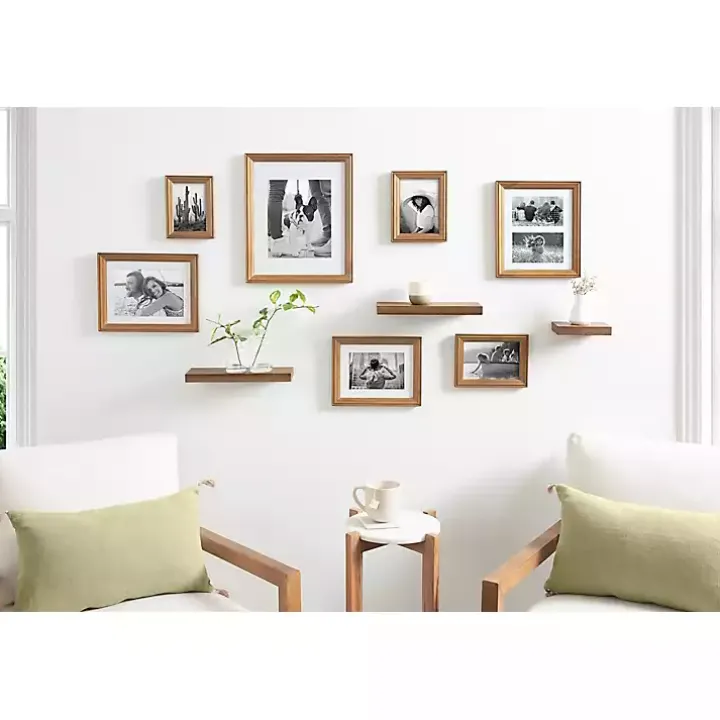 Natural 10-pc. Gallery Wall Frame and Shelf Set