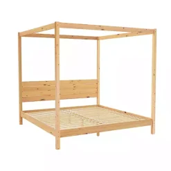 Natural Pine Canopy King Bed