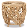 Natural Rattan Open Woven Accent Table