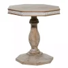 Natural Rustic Wood Octagon Accent Table