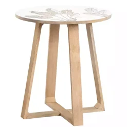 Natural Seaside Tropical Leaves Accent Table
