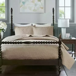 Natural Serene Quilted 3-pc. King Coverlet Set