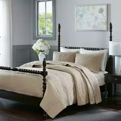 Natural Serene Quilted 3-pc. King Coverlet Set