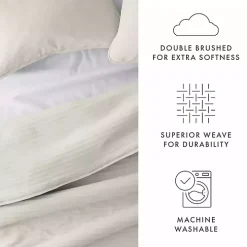 Natural Stitched Stripes 3-pc. King Quilt Set