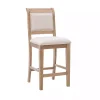 Natural Upholstered Wood Frame Counter Stool