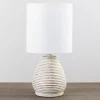 Natural White Stripe Table Lamp