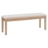 Natural Wood and Upholstered Seat Bench
