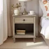 Natural Wood 1-Drawer Nightstand