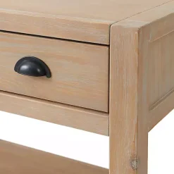 Natural Wood Grain Open Shelf Nightstand