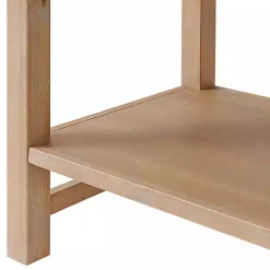 Natural Wood Grain Open Shelf Nightstand