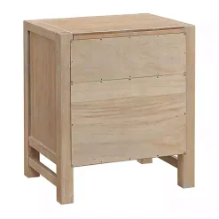 Natural Wood Grain Open Storage Nightstand