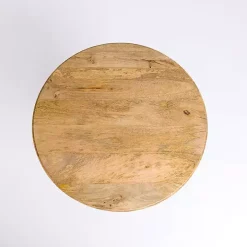 Natural Wood Round Dori Side Table