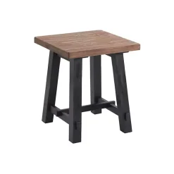 Natural Wood Sawhorse Accent Table