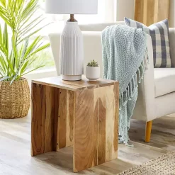 Natural Wood Umed Accent Table