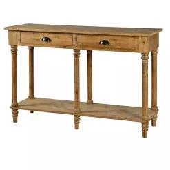 Natural Wooden 2-Drawer Console Table