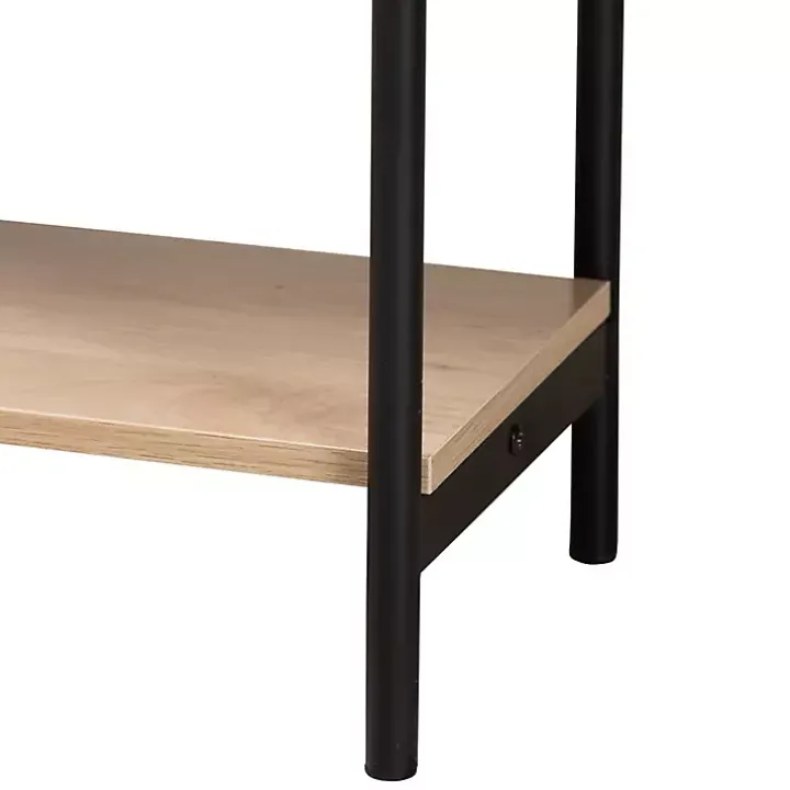 Natural Woven Rattan 2-Drawer Console Table