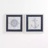Nautical Icons Beaded Framed Art Prints, Set of 2