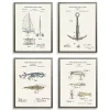 Nautical Patents Framed Art Prints, Set of 4