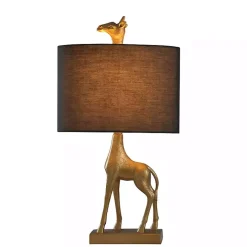 Navy Blue and Gold Giraffe Table Lamp