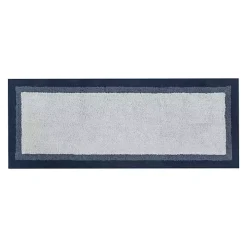 Navy Blue Border Cotton Bath Runner