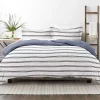 Navy Blue Echo Stripe 3-pc. Queen Duvet Cover Set