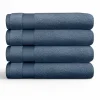Navy Blue Essential Cotton Bath Towels, Set of 4