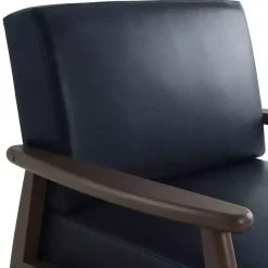 Navy Blue Faux Leather Ambon Accent Chair