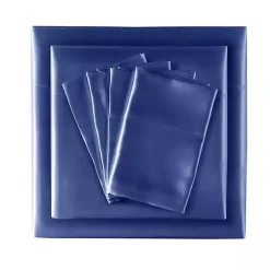 Navy Blue Satin 6-pc. California King Sheet Set