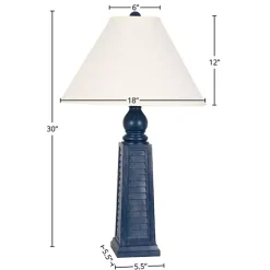 Navy Blue Shutter Table Lamps, Set of 2