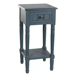 Navy Blue Wood Square Hampton Accent Table