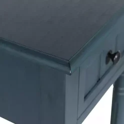 Navy Blue Wood Square Hampton Accent Table