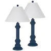 Navy Coastal Ariel Table Lamps, Set of 2