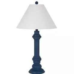 Navy Coastal Ariel Table Lamps, Set of 2