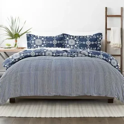 Navy Daisy Medallion Twin 3-pc. Comforter Set