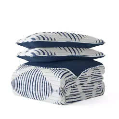 Navy Diamond Line Reversible 2-pc. Twin Quilt Set