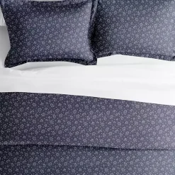 Navy Elegant Floral 3-pc. Queen Duvet Cover Set