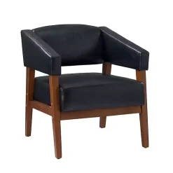 Navy Faux Leather Nicki Accent Chair