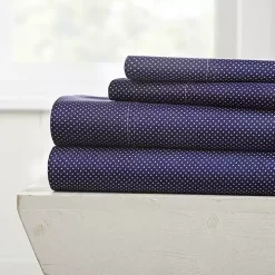 Navy Hearts 4-pc. King Sheet Set