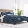 Navy Linear Reversible 2-pc. Twin Quilt Set