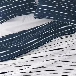 Navy Linear Reversible 3-pc. King Quilt Set