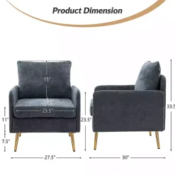 Navy Penny Upholstered Accent Chair