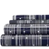 Navy Plaid Polka Dot 3-pc. Twin Sheet Set