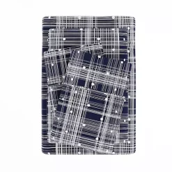 Navy Plaid Polka Dot 3-pc. Twin Sheet Set