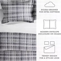 Navy Plaid Polka Dot 2-pc. Twin Duvet Cover Set