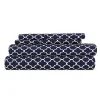 Navy Quatrefoil 4-pc. Queen Sheet Set