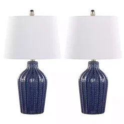 Navy Rockwell Table Lamps, Set of 2